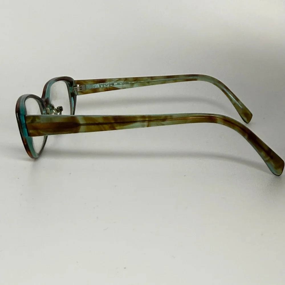 Bevel 3696 Ma-E-Gye Eyeglasses Brown Teal‎ Tortoise Rectangular Frames 50-17